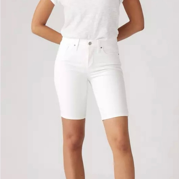 nwt levis shaping bermuda Women's White Denim Shorts 30 - Picture 2 of 7
